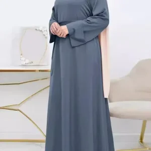 Abaya dubai ample gris perle