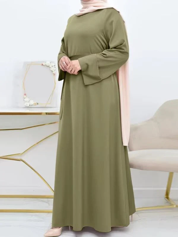 Abaya dubai ample vert olive – Image 3