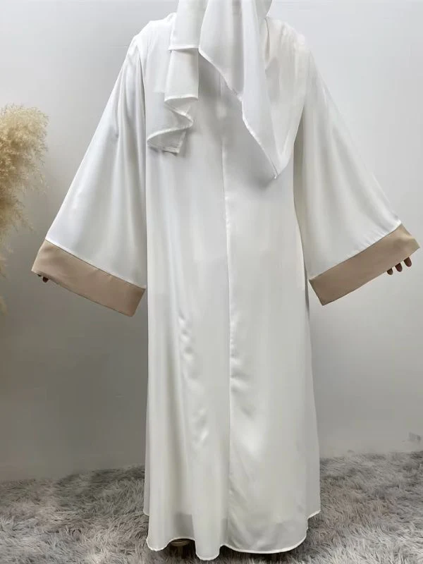 Abaya dubai kimono blanc cassé et beige sable – Image 4
