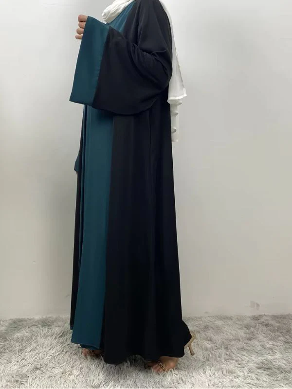 Abaya dubai kimono bleu émeraude – Image 4