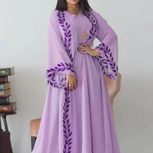 Abaya dubai kimono lilas impérial