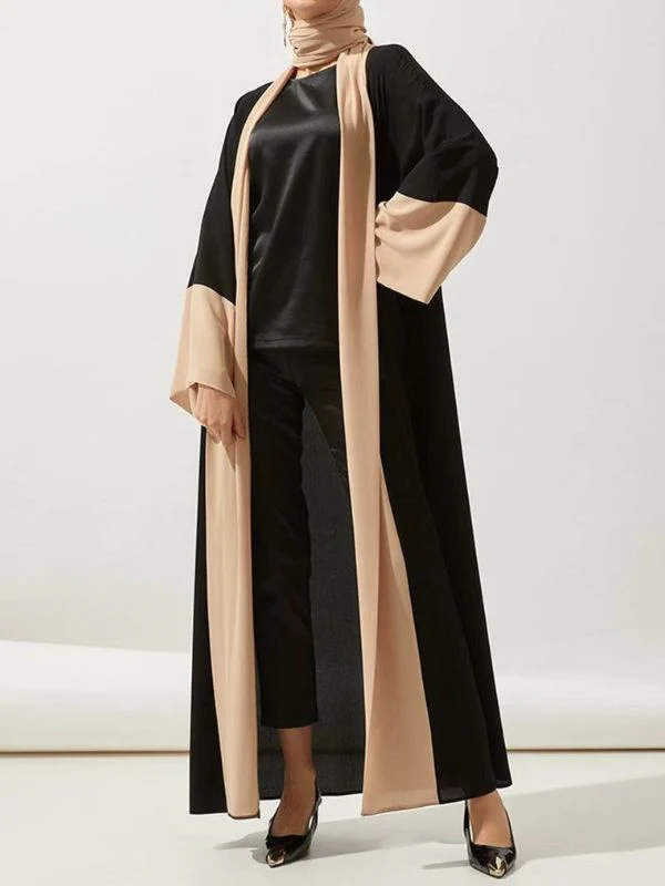 Abaya dubai kimono noire et beige – Image 2