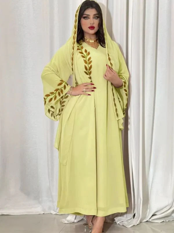 Abaya dubai kimono or safran – Image 2