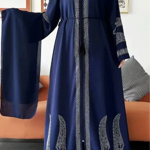 Abaya dubai luxe bleu nuit