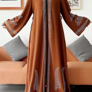 Abaya dubai luxe marron épicé