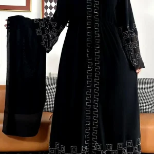 Abaya dubai luxe noir ébène