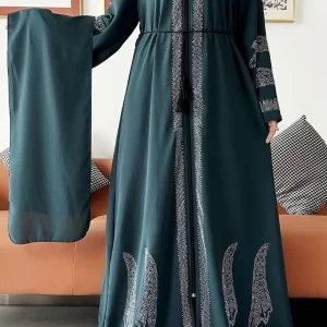Abaya dubai luxe vert saphir