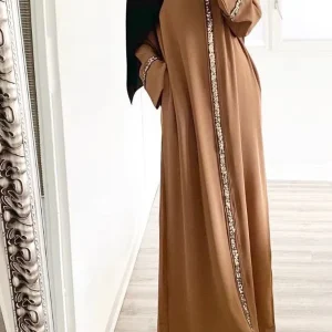 Abaya dubai urbaine camel doré