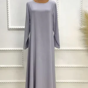 Abaya femme moderne gris argenté