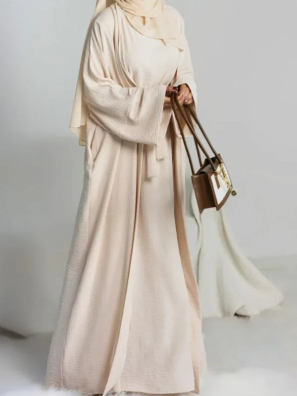 Abaya Kimono 2 pièces "Beige" – Image 3