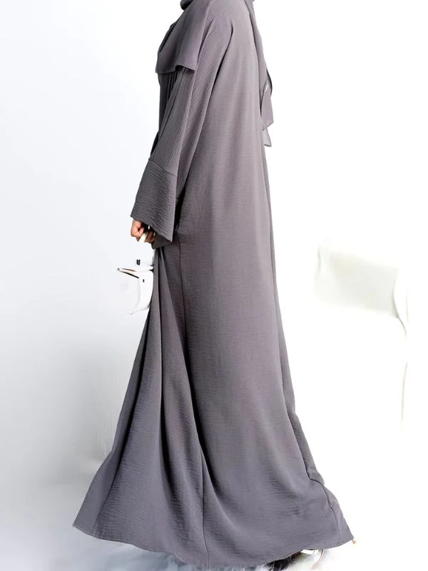 Abaya Kimono 2 pièces "Gris" – Image 3