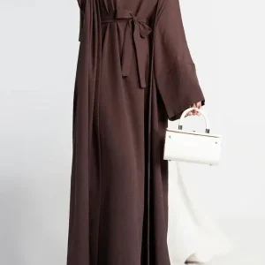 Abaya Kimono 2 pièces "Marron Foncé"