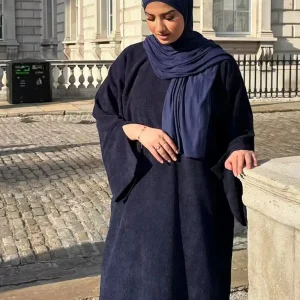 Abaya kimono bleu marine Inès