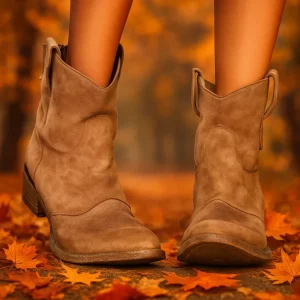 Noémie™ | Bottines en daim Marron Clair