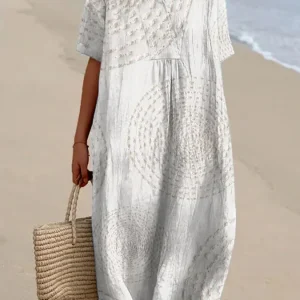 Arielle | Robe ample à broderies circulaires