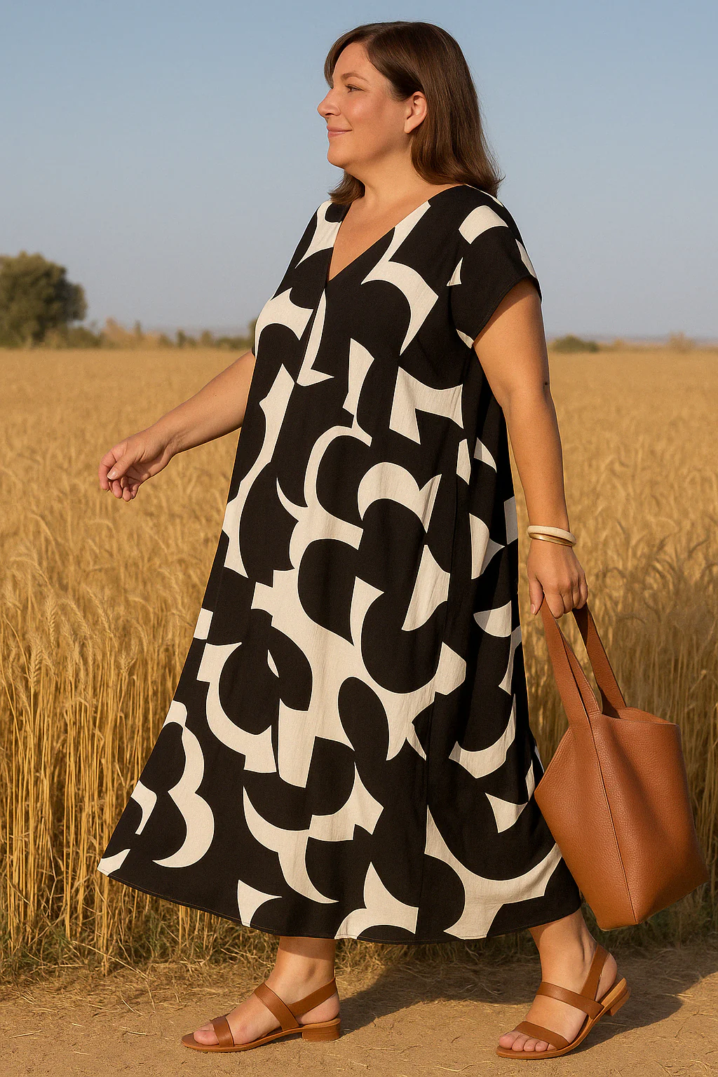 CHARLOTTE | Robe Flatteuse à Motif Abstrait – Image 4