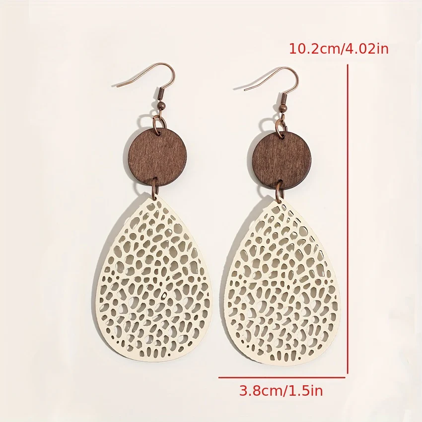 Boucles d'oreilles en PU Vintage – Légères, Élégantes & Polyvalentes. – Image 8