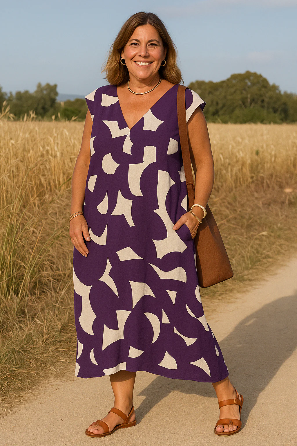 CHARLOTTE | Robe Flatteuse à Motif Abstrait – Image 8