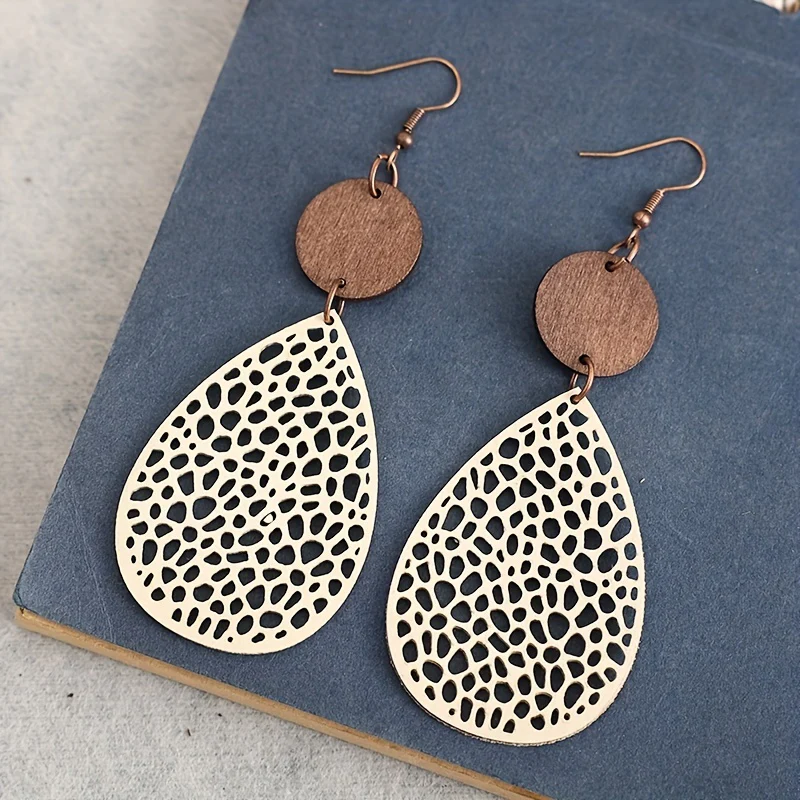 Boucles d'oreilles en PU Vintage – Légères, Élégantes & Polyvalentes.