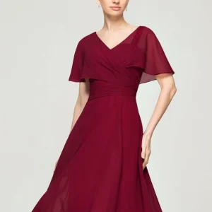 Robe Mousseline Élégante Col V