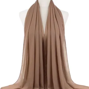 Hijab en mousseline brun sable