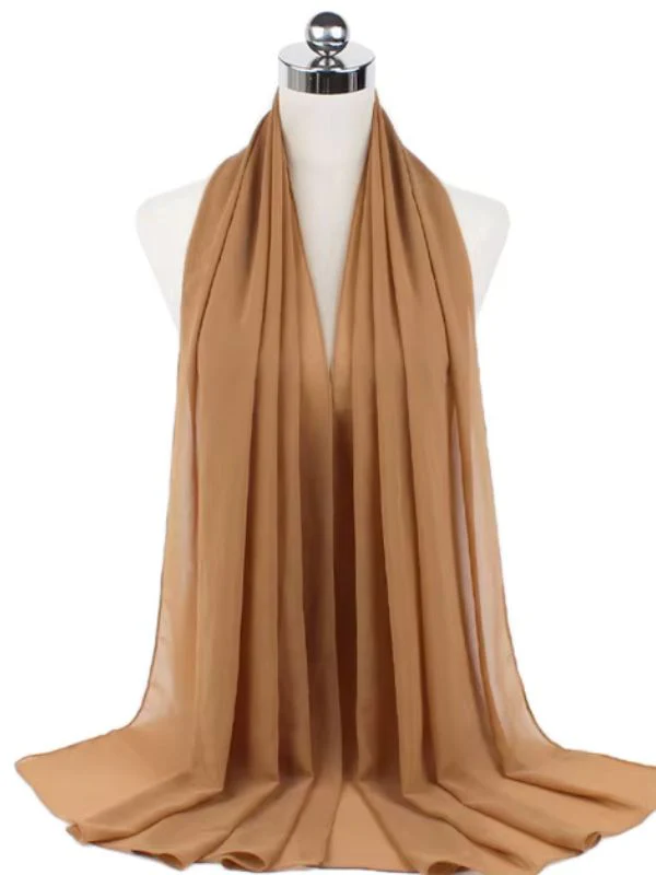 Hijab en mousseline caramel