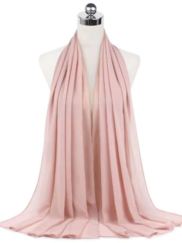 Hijab en mousseline champagne – Image 2