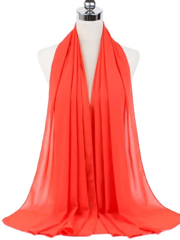 Hijab en mousseline corail