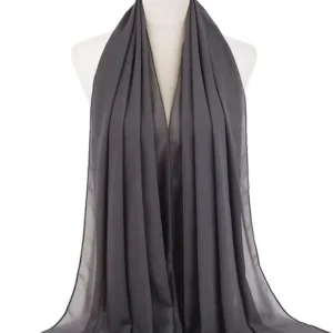 Hijab en mousseline gris anthracite