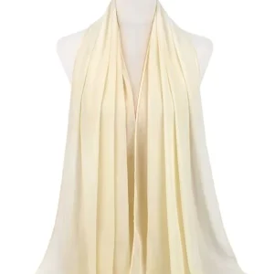 Hijab en mousseline ivoire doux