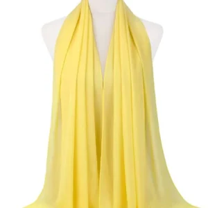 Hijab en mousseline jaune pastel