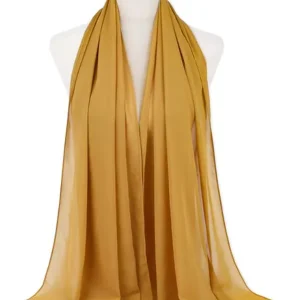 Hijab en mousseline jaune safran