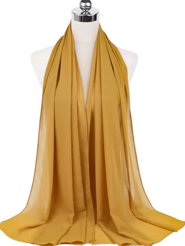 Hijab en mousseline jaune safran