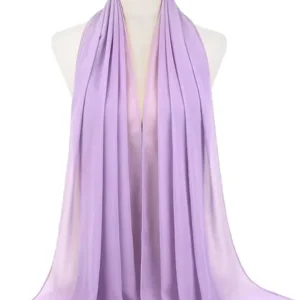 Hijab en mousseline lilas pastel