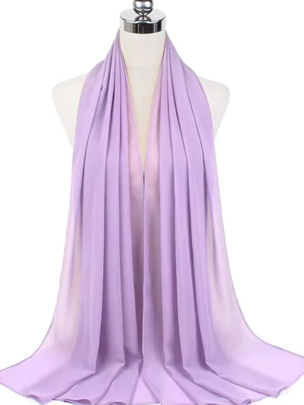 Hijab en mousseline lilas pastel – Image 2