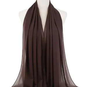 Hijab en mousseline marron