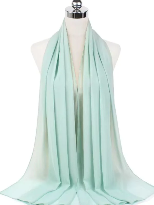 Hijab en mousseline vert d’eau – Image 2