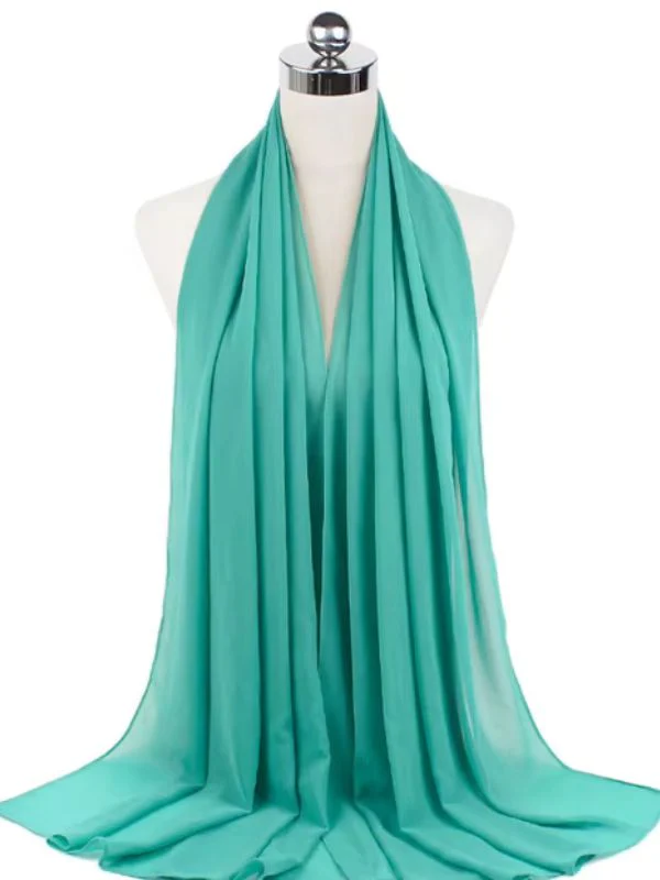 Hijab en mousseline vert menthe