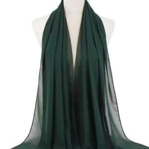 Hijab en mousseline vert sapin profond