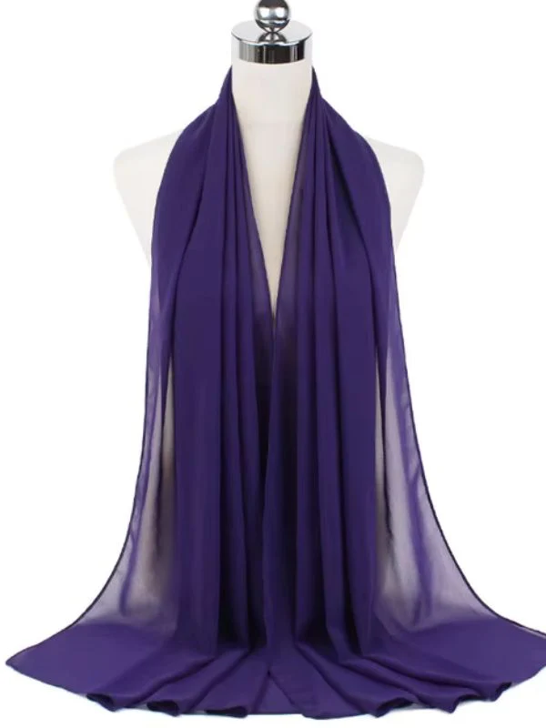 Hijab en mousseline violet