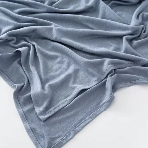 Hijab jersey en coton bleu acier