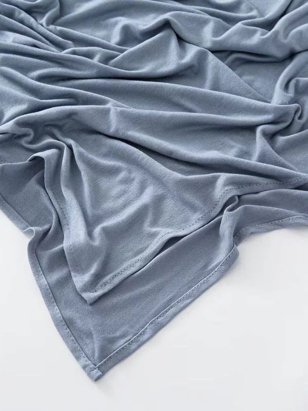 Hijab jersey en coton bleu acier