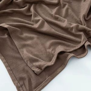 Hijab jersey en coton brun bois