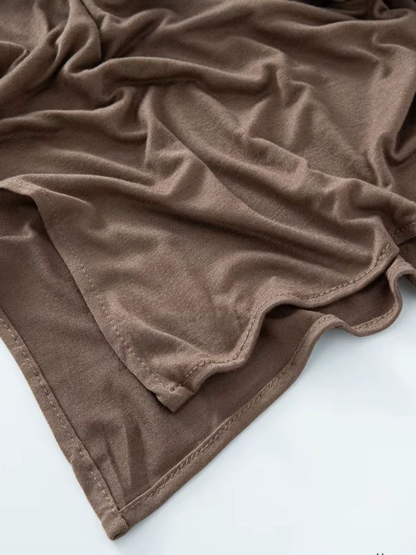 Hijab jersey en coton brun bois