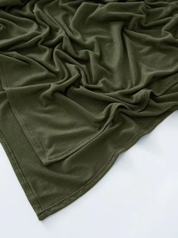 Hijab jersey en coton olive – Image 2