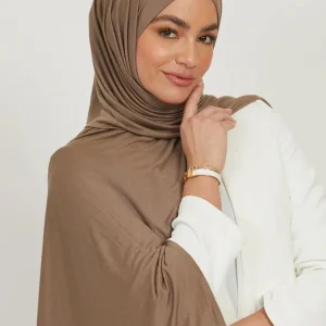 Hijab jersey premium "Café au Lait"