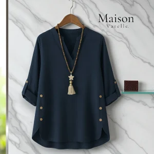 Isabella™ | Chemise à boutons, détails en dentelle et look denim. Printemps/été