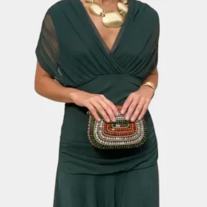 Alondra™ | Robe Longue Élégance Florale (Vert)