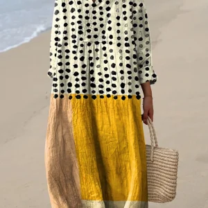 Azélie | Robe Pois & Blocs De Couleur