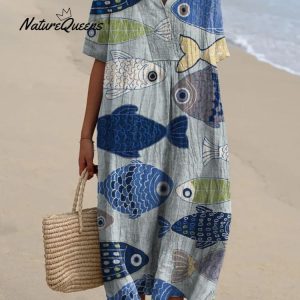 Édolie | Robe Poissons Graphiques